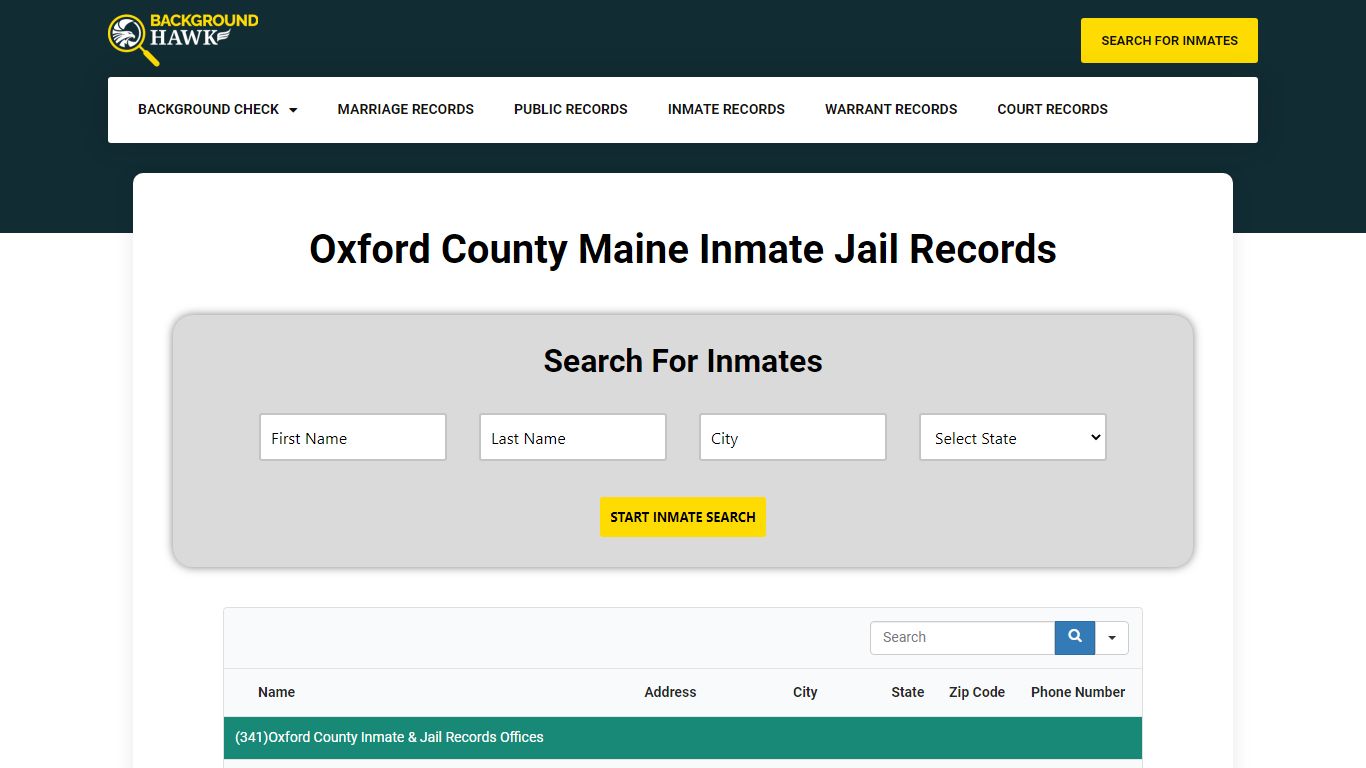 Inmate Jail Records in Oxford County , Maine